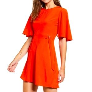 Topshop Orange Dress with Back Cutout